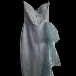 Strapless dress light blue
